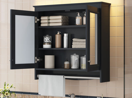 Modern Wall-Mounted Mirror Cabinet With Adjustable Shelves, Soft-Close Doors, High-Definition Mirror
