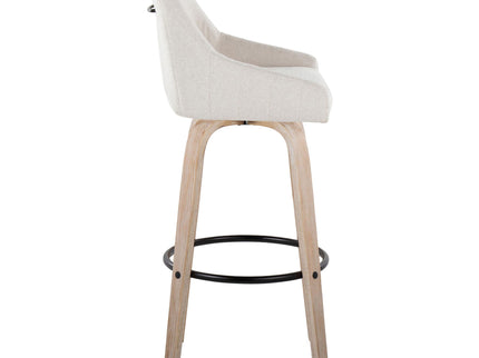 Hannah - Transitional Fixed Height Barstool With Swivel With Round Footrest (Set of 2)