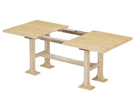 Topmax - 6 Piece Farmhouse Extendable Dining Table Set Trestle Kitchen Table Set With Removable Leaf And Upholstered Dining Chair And Bench For Dining Room