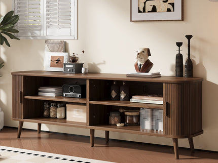 70" TV Stand, Media Center With Ample Storage - Dark Brown