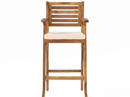 Barstool With Soft Curved Lines And Sturdy Frame (Set of 2) - Brown