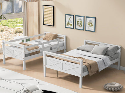 Bunk Bed With Ladder And Safety Guardrail