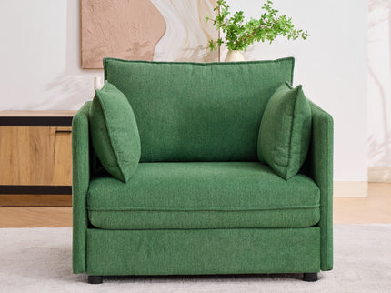 Oversized Deep Seat Accent Chair With Matching Storage Ottoman & Throw Pillows