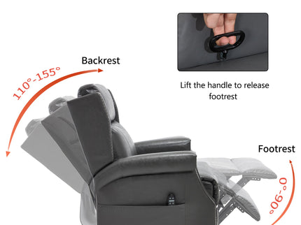 Manual Recliner Chair  With Heavy Duty Motion Mechanism, 8 Vibrating Nodes And 3 Massage Modes For Living Room