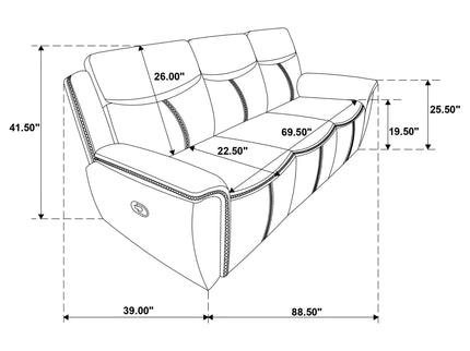 Stanwicke - Motion Reclining Sofa With Drop Down Table - Blue