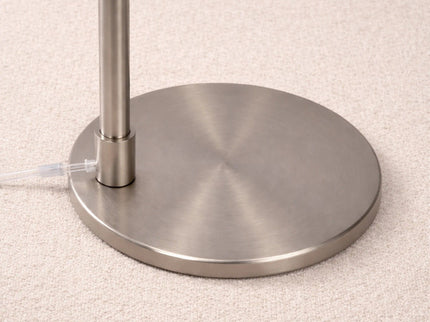 Serene - Floor Lamp With Rotary Switch Base Linen Shade - Brushed Nickel / White