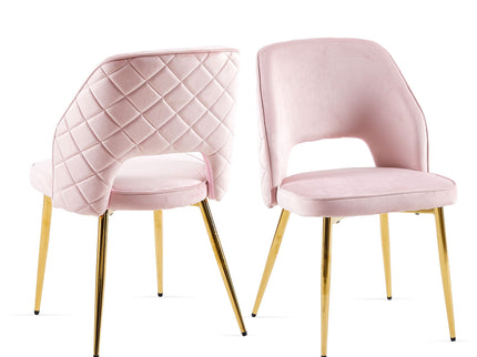 Dining Chairs With Metal Legs And Hollow Back Upholstered Dining Chairs