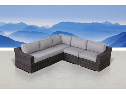 Contemporary Outdoor Rattan Wicker Sectional Seating Group With Cushions