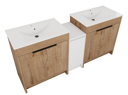 Freestanding Bathroom Vanity & Sink, Storage Cabinets, Soft Closing Doors