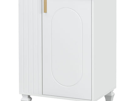 Classic Retro Bathroom Vanity With Sink, Door Shelf, Side Open Storage Frame