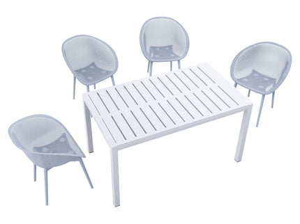 4 Pack Lounge Chair Set With Long Table
