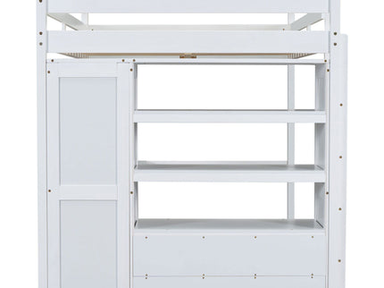 Loft Bed With Built In Wardrobe, Desk, Shelves And Drawers