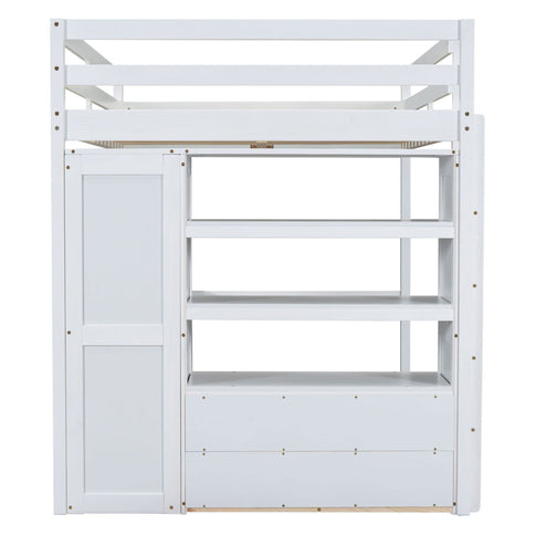 Loft Bed With Built In Wardrobe, Desk, Shelves And Drawers