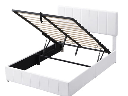 Elegant Upholstered Platform Bed With Hydraulic Storage System