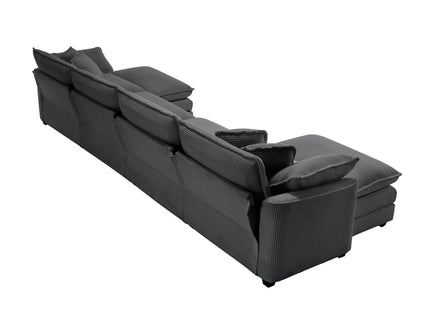 Modular Oversized Cushion Sofa With Ottoman, Low Back, Deep Seating Sofa Set