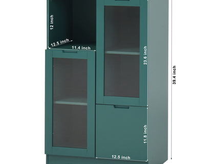 Modern Cabinet With Glass Doors And Drawer