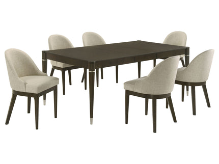 Blakely - 7 Piece Rectangular Dining Set With Extendable Table Upholstered Chairs - Ash Brown