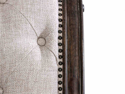 Sleigh Bed With Button Tufted Fabric Headboard And Footboard
