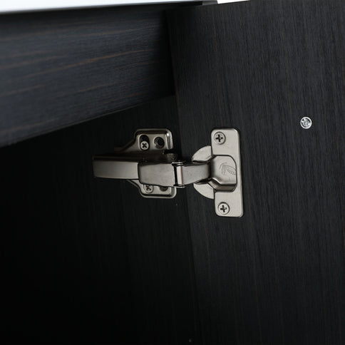 Modern Wall Mounted Bathroom Vanity With Resin Sink And Storage Rack