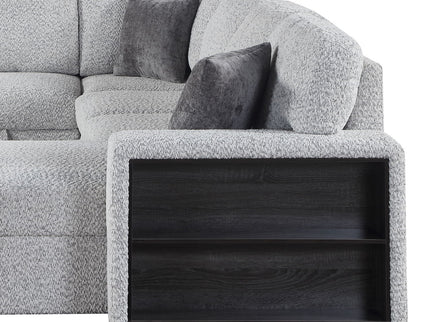 Giza - Modular Sectional Sofa With Sleeper, Storage, USB Charging - Gray