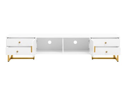 TV Media Console Table, TV Stand With Storage For Living Room - White