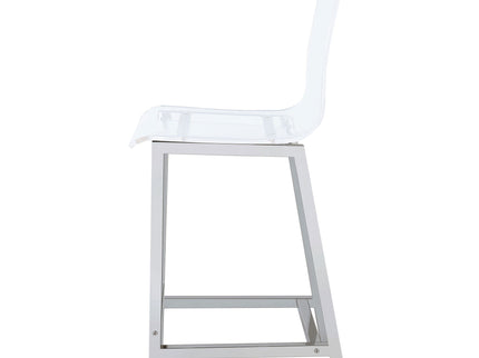 Counter Height Stools With Curved Back Design (Set of 2) - Clear