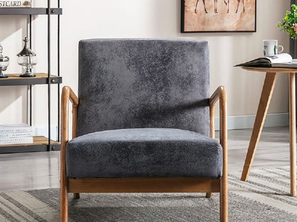 Classic Mid-Century Modern Accent Chairs, Open Framed Armchair With Cushioning