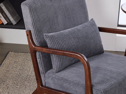Accent Chair With Pillow And Wood Frame