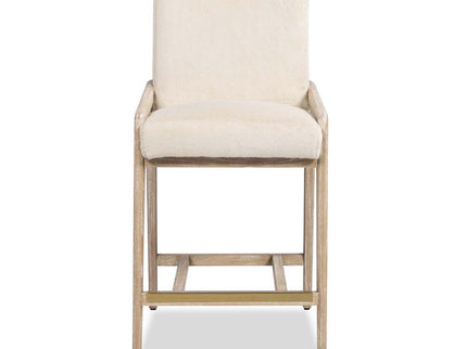 Arizona - Solid Ash Upholstered Counter Stool With Rope Detail - Creme De La Creme White