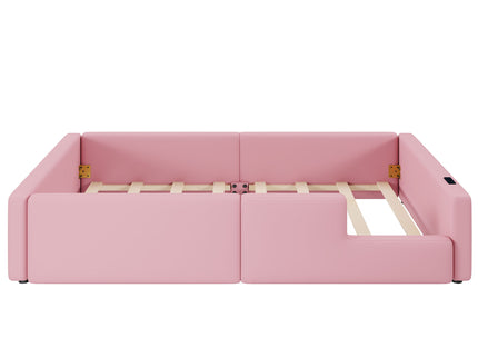 Platform Bed With Guardrail And Charging Station