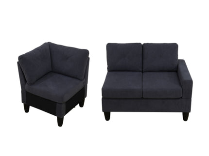 Modular L - Shaped Sectional Sofa 6 Seater 4 Piece Couch With Chaise