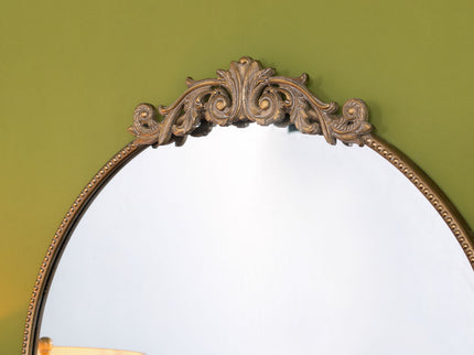 Classic Design Mirror With Baroque Inspired Frame For Bathroom, Entryway Console Lean Against Wall