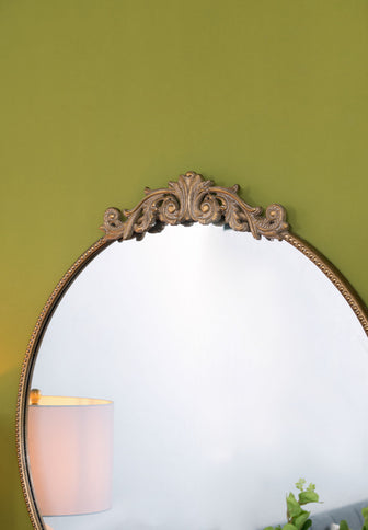 Classic Design Mirror With Baroque Inspired Frame For Bathroom, Entryway Console Lean Against Wall