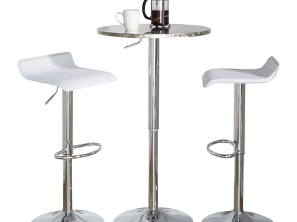 Ale - 3 Piece Bar Set Bistro Round Contemporary Adjustable Oval Footrest