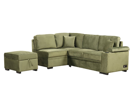 Sleeper Sofa Bed, 2 In 1 Pull Out Sofa Bed L Shape Couch With Storage Ottoman For Living Room, Bedroom Couch And Small Apartment