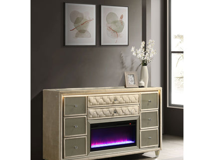 Mika - 8 Drawer LED Fireplace Dresser