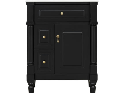 Freestanding Bathroom Vanity With Sink, Adjustable Shelf & Flip Drawer