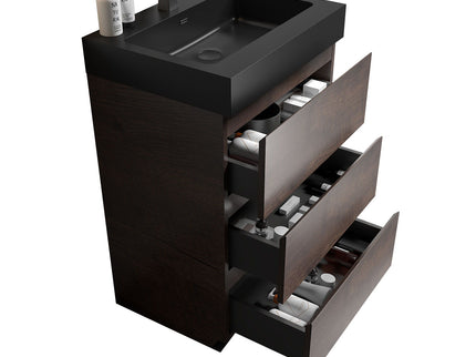 Alice - Bathroom Vanity With Large Storage Freestanding Bathroom Vanity, Sink For Modern Bathroom, One-Piece Sink Basin Without Drain And Faucet