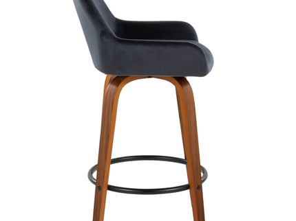 Daniella - Contemporary Fixed Height Counter Stool With Swivel With Round Footrest (Set of 2)