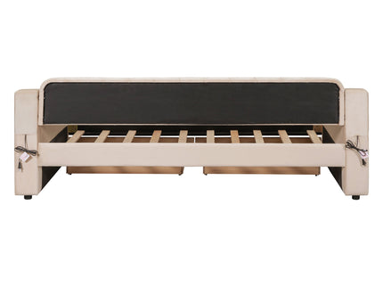 Upholstered Daybed With Storage Armrests And USB Port