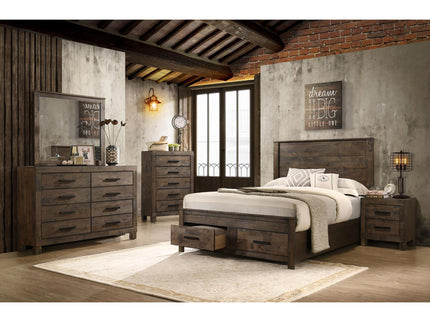 Queen Storage Bed With Platform Design And Drawer Storage - Brown