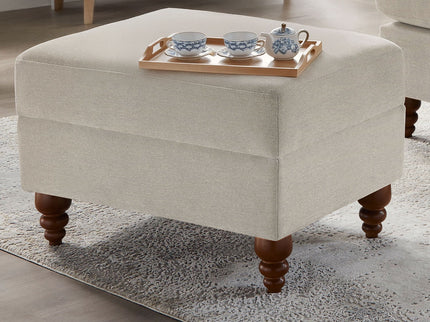 Candor - Ottoman Upholstered Footrest - Beige / Gray