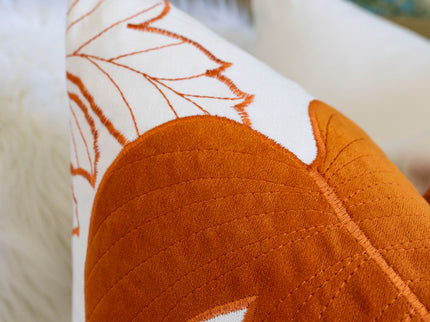 Autumn Vibes Leaf Accent Pillow