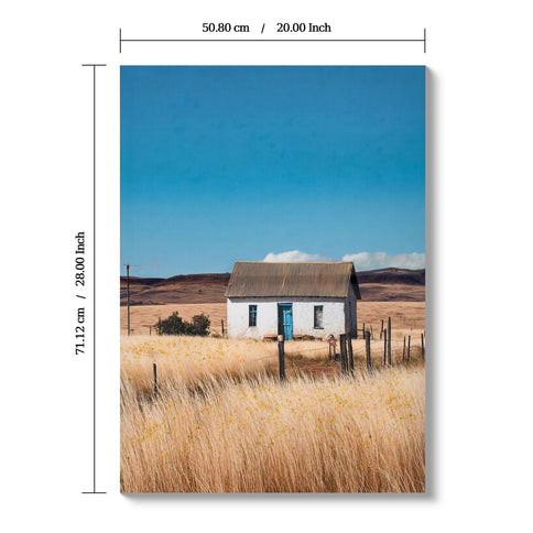 House, Barn Picture Wall Art For Home Decor - Natural / Blue