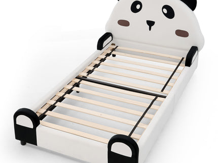 Twin Size Cute Panda Shaped Kids Bed - White / Black