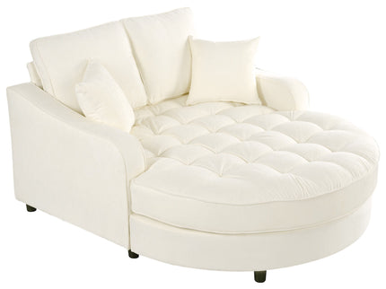 Modern Chaise Lounge Upholstered Sofa Couch With Tufted Seat And Detachable Pillows For Living Room