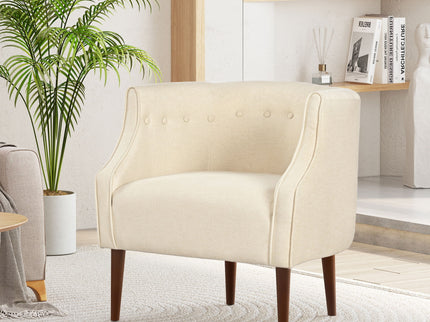 Contemporary Upholstered Club Chair With Button Tufting