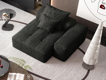 Modern Oversized Modular Sectional Sofa, Sparkling Fabric Soft Cushion Sofa With 2 Pillows
