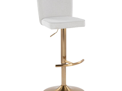 Henry - Contemporary Adjustable Barstool With Swivel With Rounded T Footrest (Set of 2)
