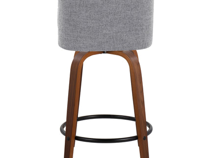 Toriano - Mid Century Modern, Fixed Height Counter Stool & Swivel And Round Footrest (Set of 2)